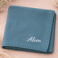 Thumbnail for Personalized Baby Blanket – Myk og unik – Personlig brodert bomullsteppe
