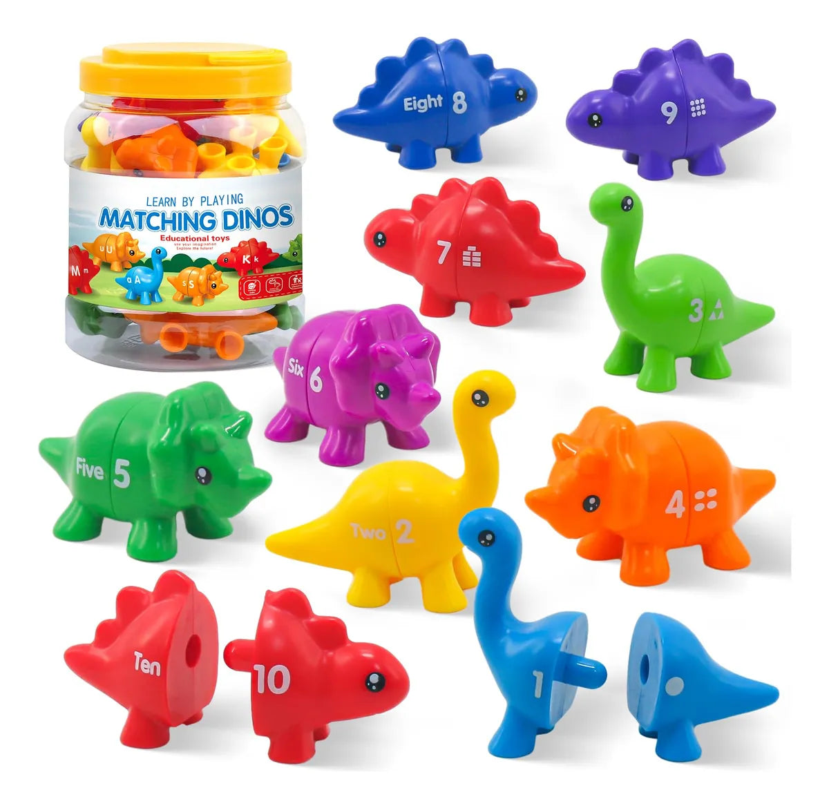 Matching Dino's – Morsomt og lærerikt - Dino-spill med alfabet og tall