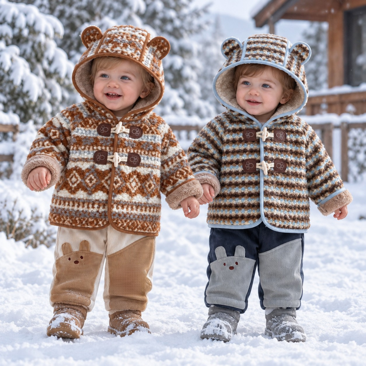 LittleWarm – Koselig og stilig – Vinterjakke med Fair Isle-mønster