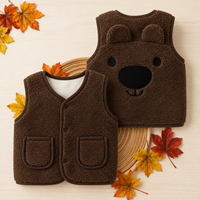 Thumbnail for Baby Bear Fleece Vest – Varm og myk – Barnetrøye med bjørnemotiv