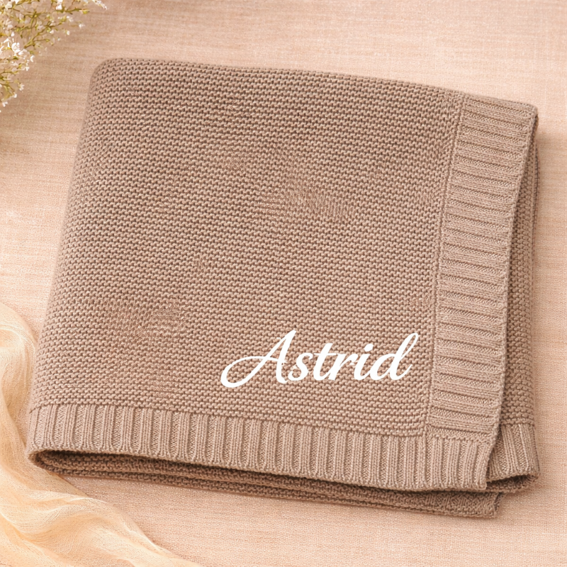Personalized Baby Blanket – Myk og unik – Personlig brodert bomullsteppe