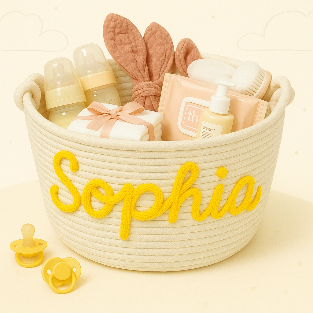 CuddleBasket – Søt og personlig – Personlig bleiekurv