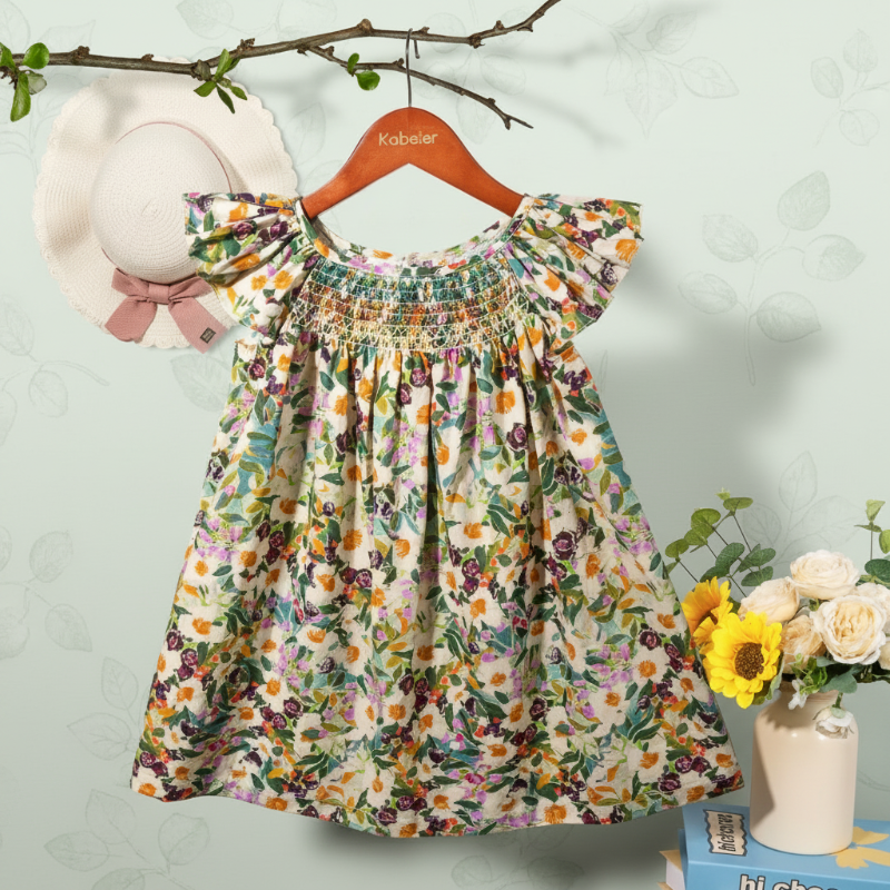 Floral Dress – Lett og luftig – Jentekjole med flagrende ermer