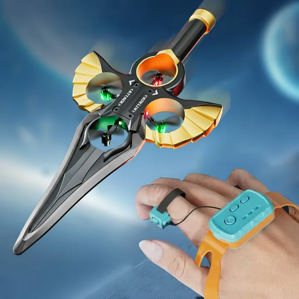 AirBlade – Lekent og interaktivt – fjernstyrt flygende leketøy med sverddesign