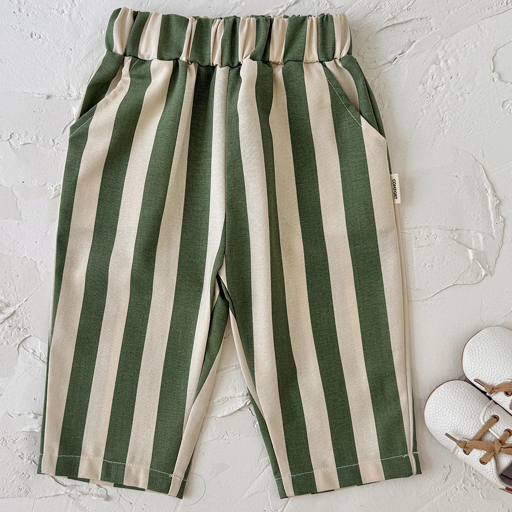 SoftStripe – Myk og behagelig – babybukser med stripete mønster