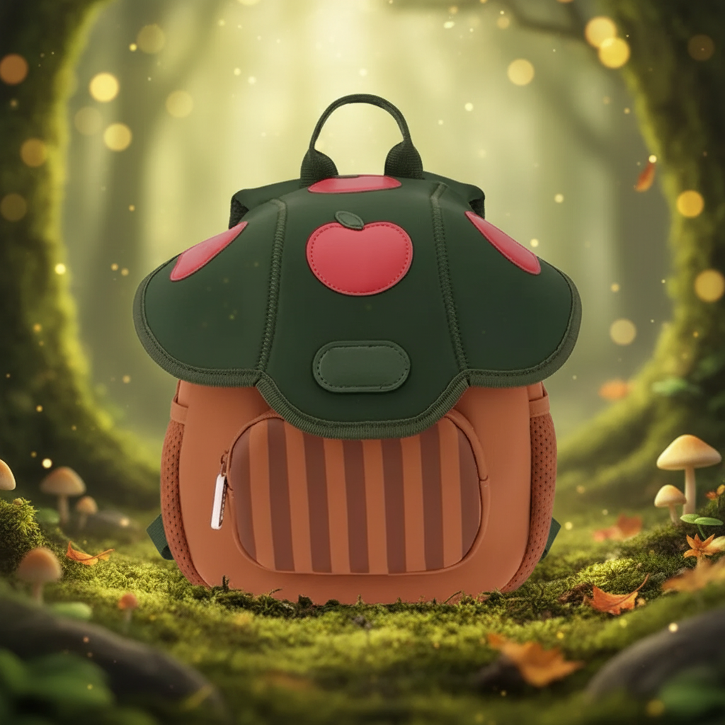 MushroomPack – Søtt og praktisk – design av barneryggsekk