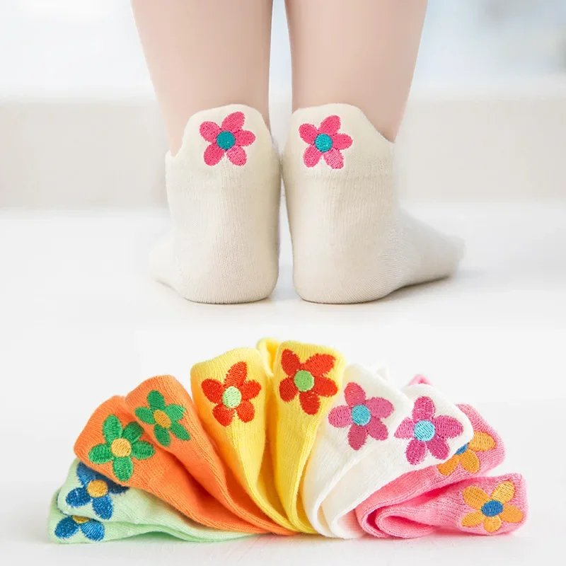 PlayfulToes – Fargerike og myke – korte barnesokker (sett med 5)