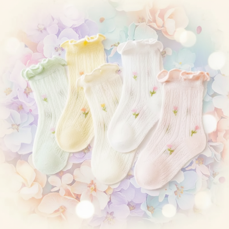 HappyToes – Fargerike og søte – babysokker (sett med 5)