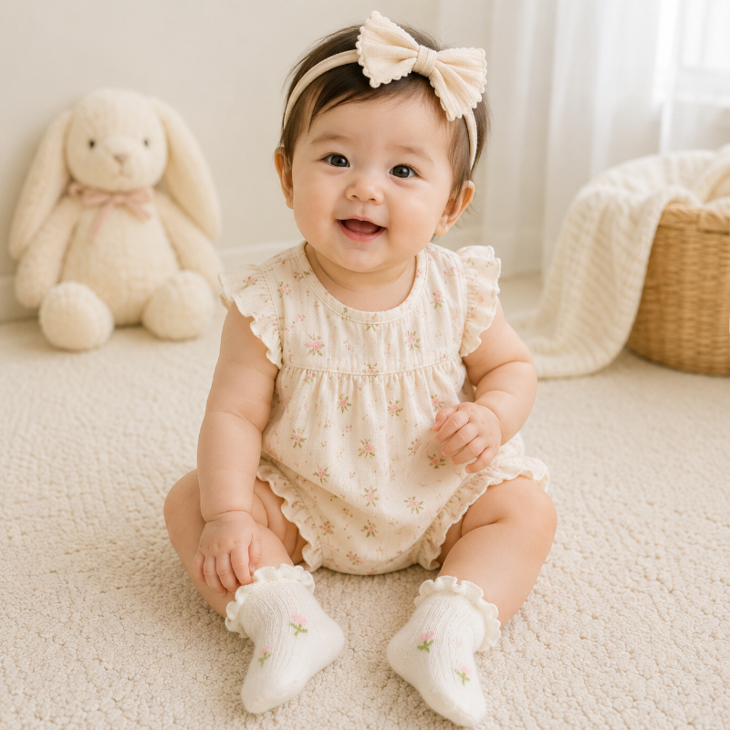 HappyToes – Fargerike og søte – babysokker (sett med 5)