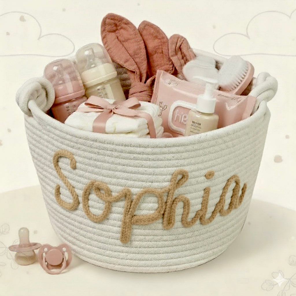 CuddleBasket – Søt og personlig – Personlig bleiekurv