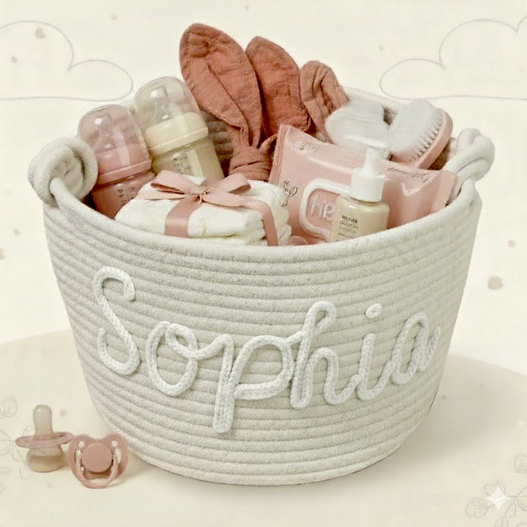 CuddleBasket – Søt og personlig – Personlig bleiekurv