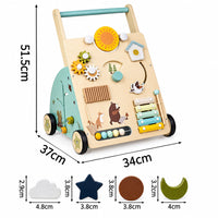 Thumbnail for WoodenSteps – Naturlig og lærerikt – Babyvogn i tre med lekeplater
