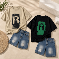 Thumbnail for CoolBoys – Kult og komfortabelt – Guttesett med T-skjorte og jeansshorts