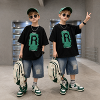 Thumbnail for CoolBoys – Kult og komfortabelt – Guttesett med T-skjorte og jeansshorts