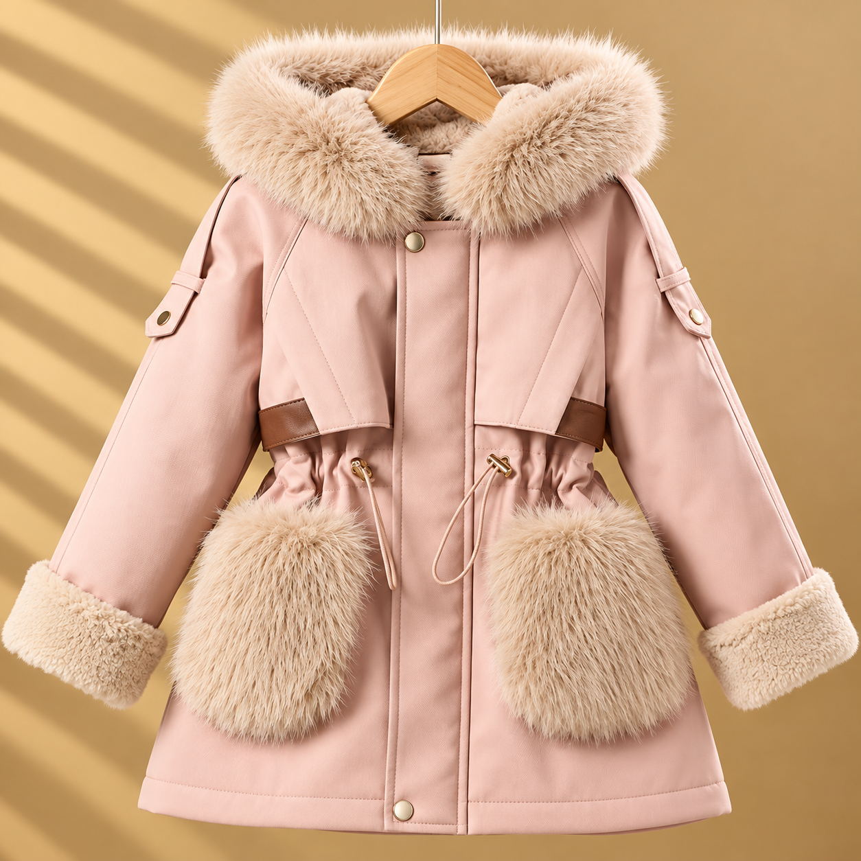 CozyParka – Varm og myk – Vinterjakke for jenter med plysjkrage