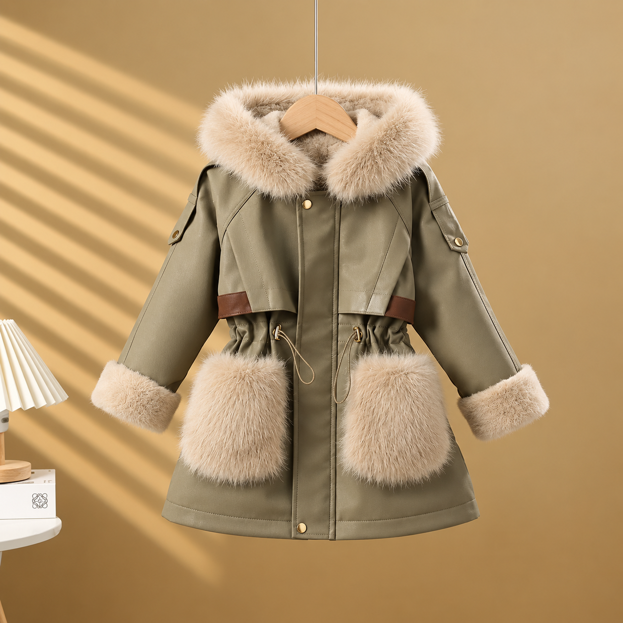 CozyParka – Varm og myk – Vinterjakke for jenter med plysjkrage