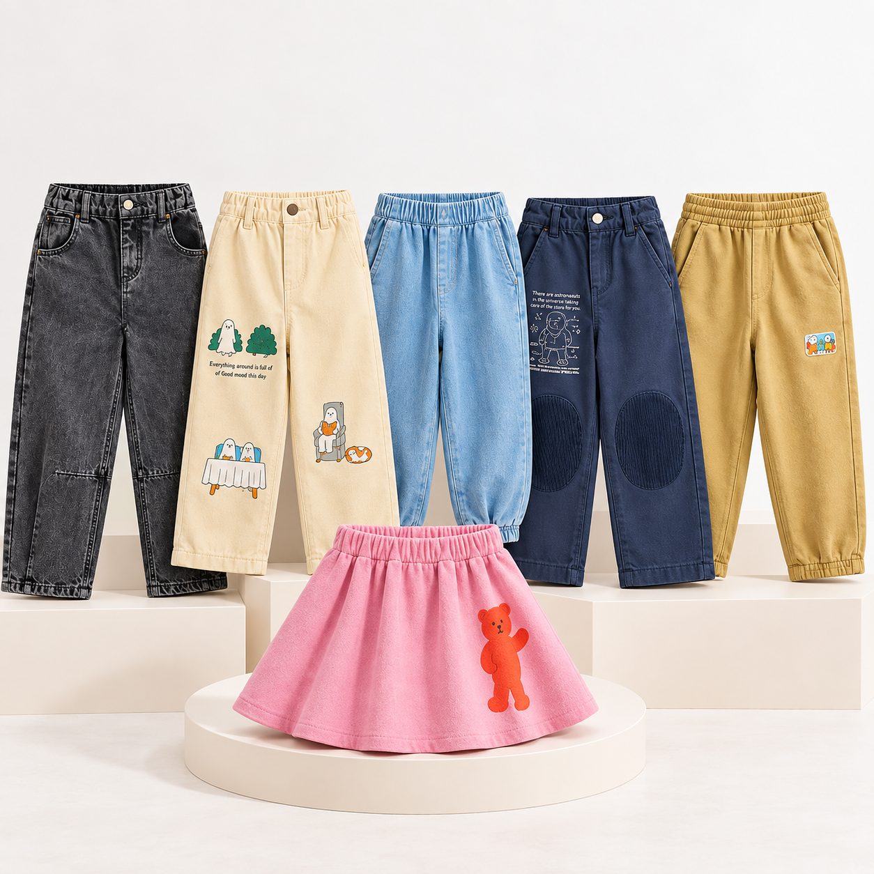 TrendStyle – Trendy og komfortable – Joggebukser for barn i denimstil