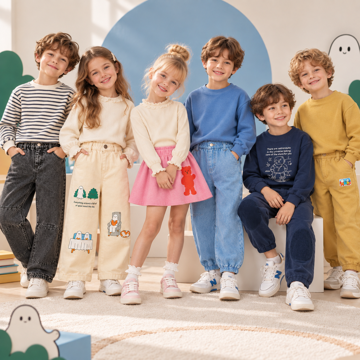 TrendStyle – Trendy og komfortable – Joggebukser for barn i denimstil