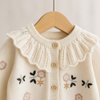 Thumbnail for FloraKnit – Varmt og stilig – Strikket vest med blomsterdetaljer