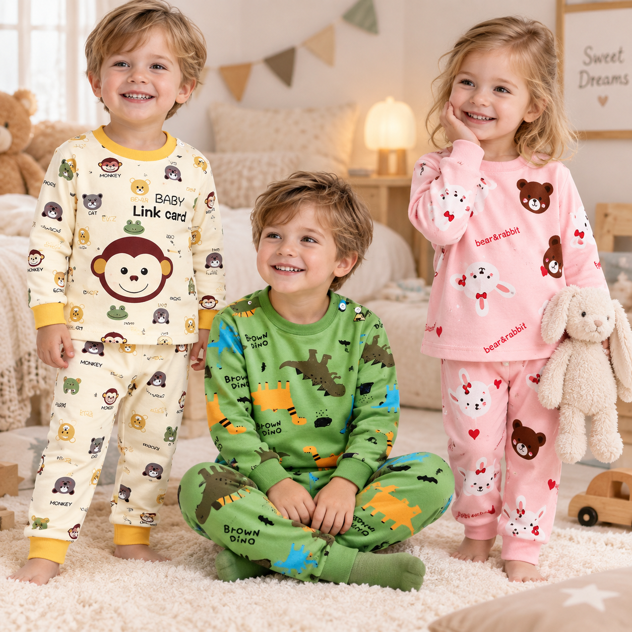SleepBuddy – Mykt og behagelig – Pyjamasett for barn med lange ermer