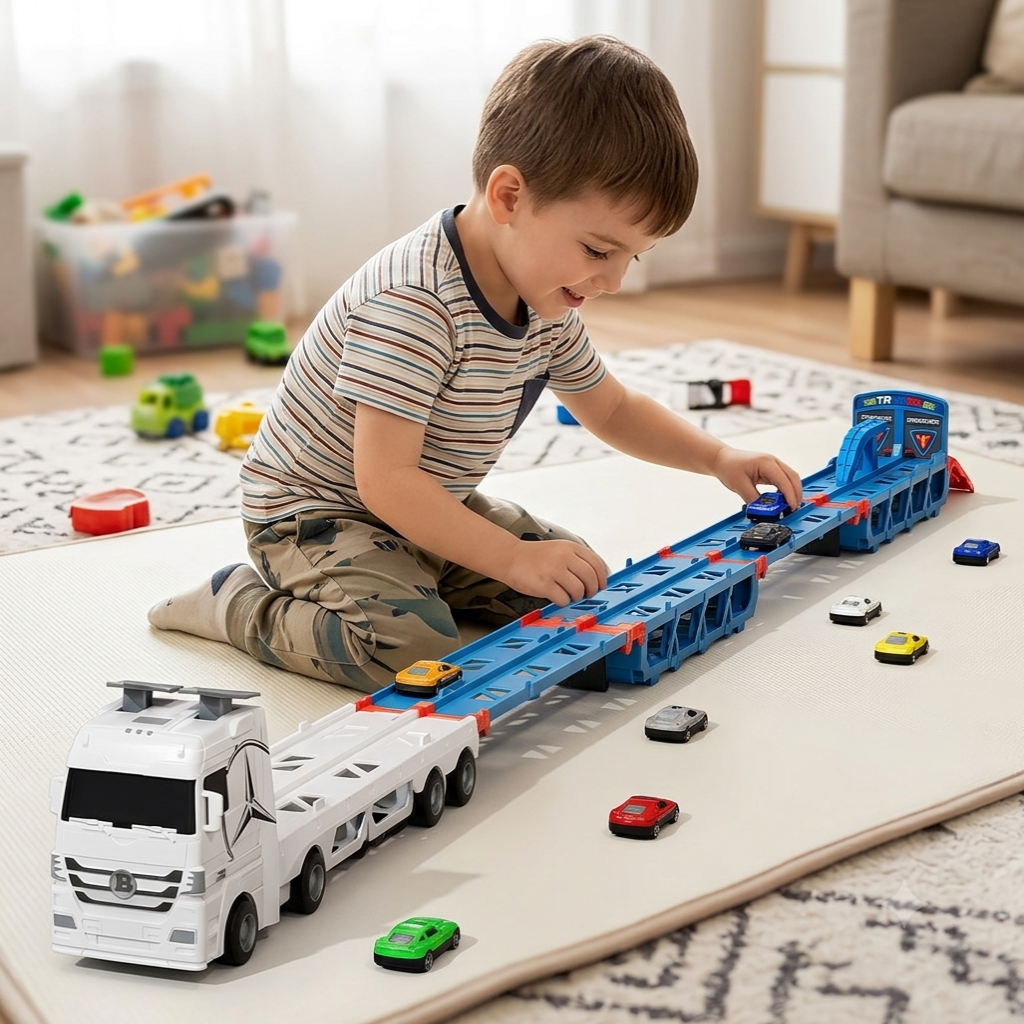 CarHauler – Lekent og eventyrlig – Biltransport-lekesett med racerbiler