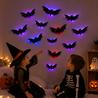 Thumbnail for SpookyGlow – Skummel og stemningsfull – LED-veggdekorasjon med Halloween-flaggermus