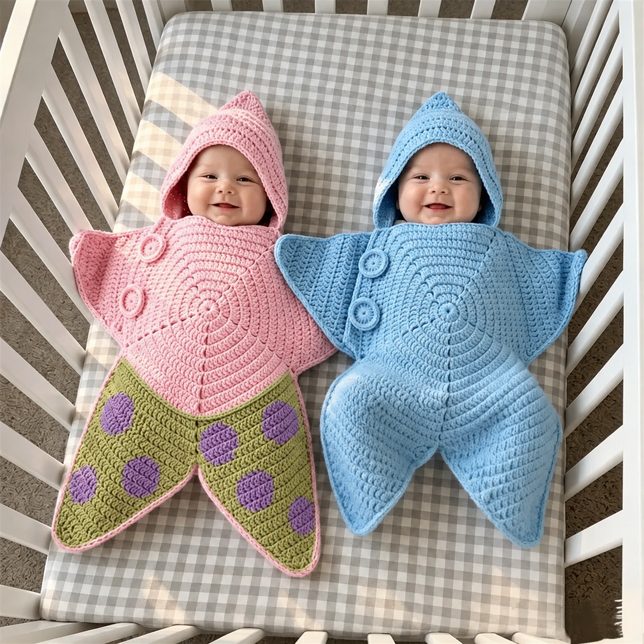 CozyStar – Myk og håndlaget – Strikket babyjumpsuit med stjerneformet mønster