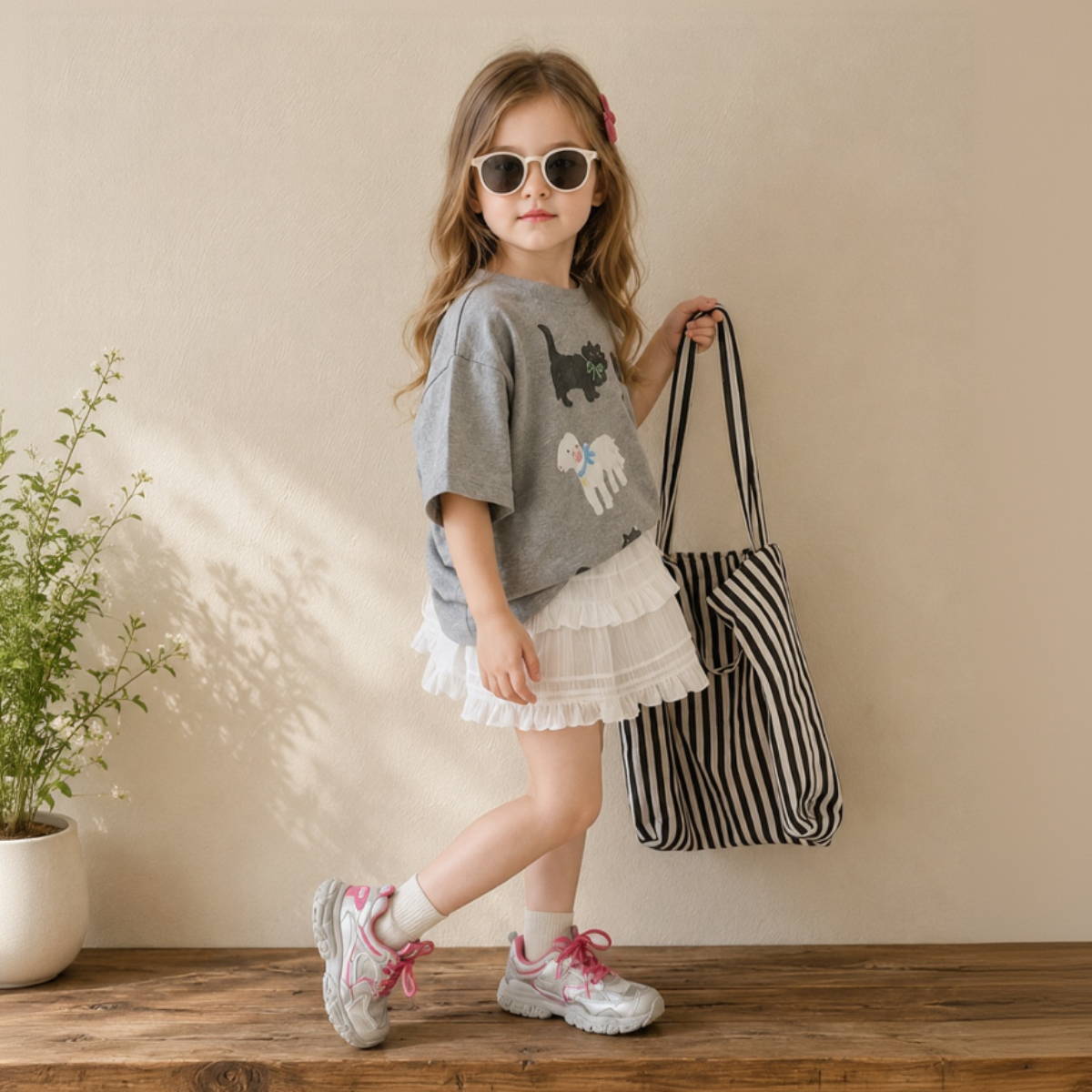CatFun – Uformell og leken – Oversized T-skjorte med katteprint