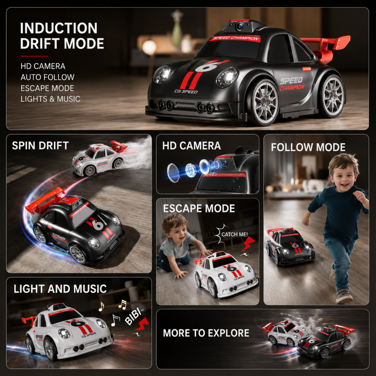 RacePro – RC & Stunt – Drift-Sensing Racer Auto med kamera