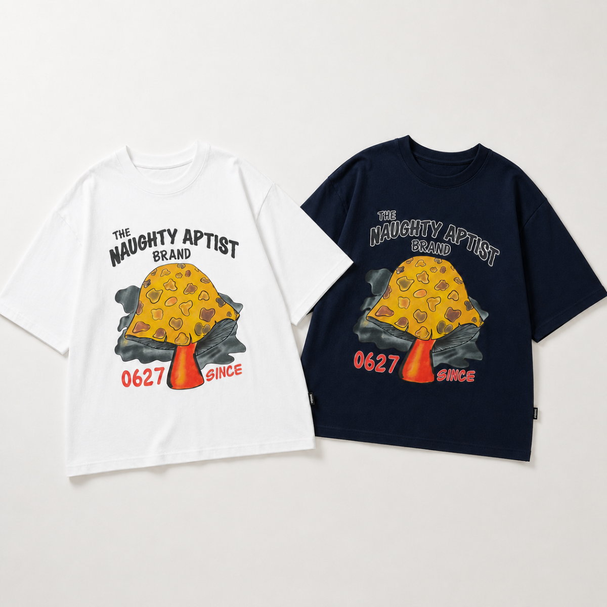 MushroomPlay – Casual & Streetwear – Oversized T-skjorte med soppmønster
