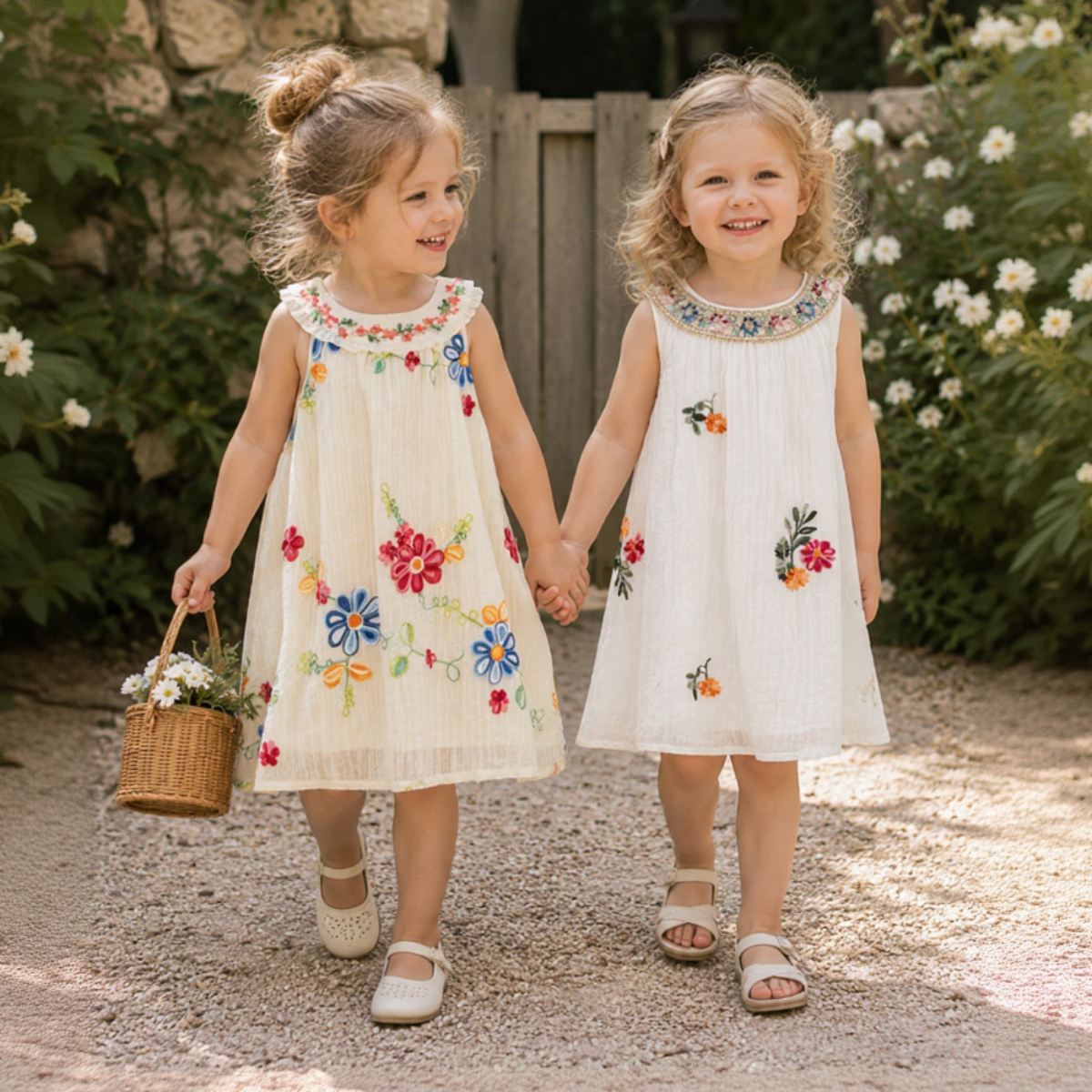 MiniFlora – Lett og sjarmerende – Brodert kjole til små jenter