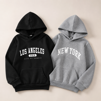 Thumbnail for MiniUrban – Koselig og stilig – Genser med hette og Los Angeles/New York-trykk