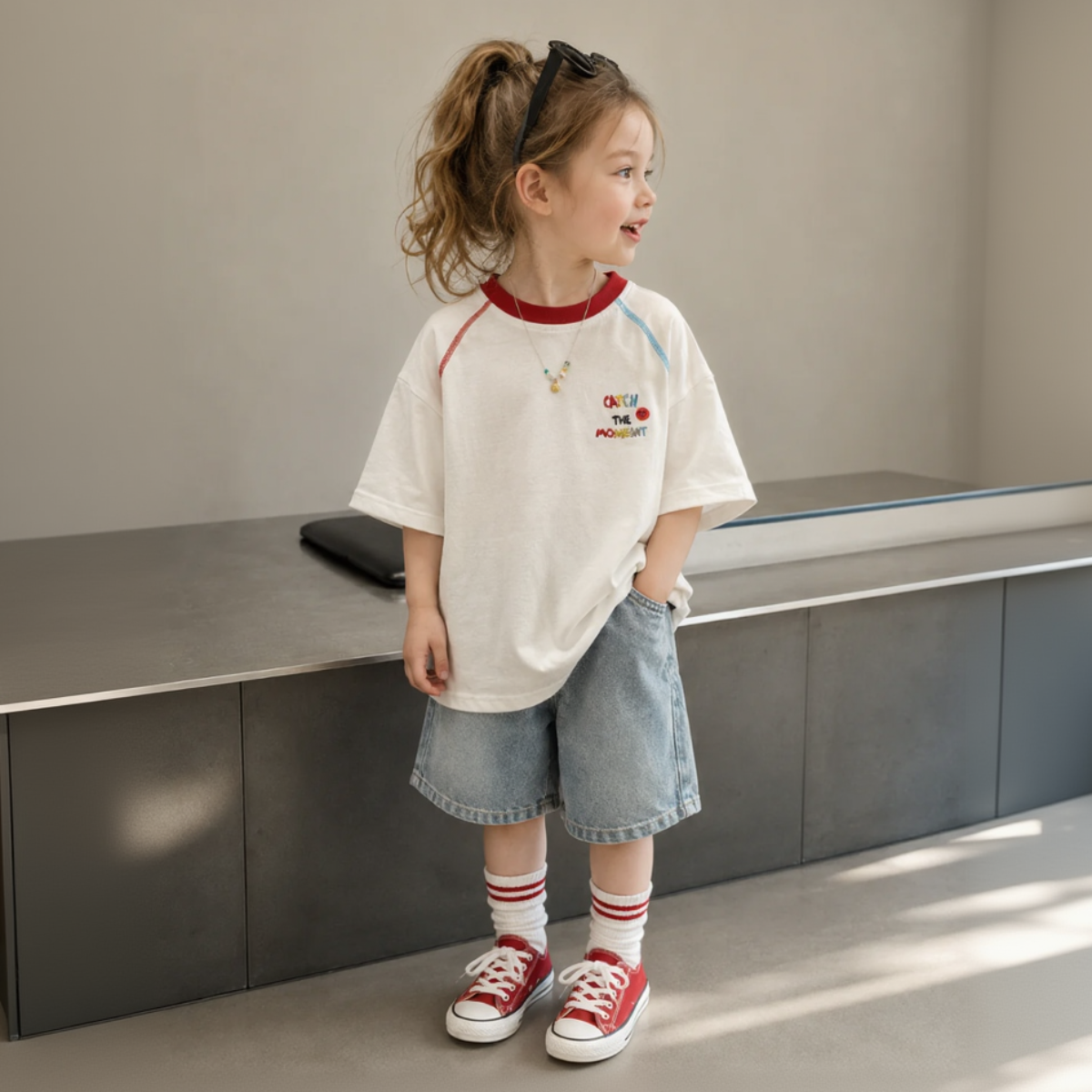 LittleVibe – Lek og kreativitet – Oversized T-skjorte med fargerik illustrasjon