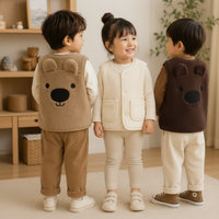 Thumbnail for Baby Bear Fleece Vest – Varm og myk – Barnetrøye med bjørnemotiv