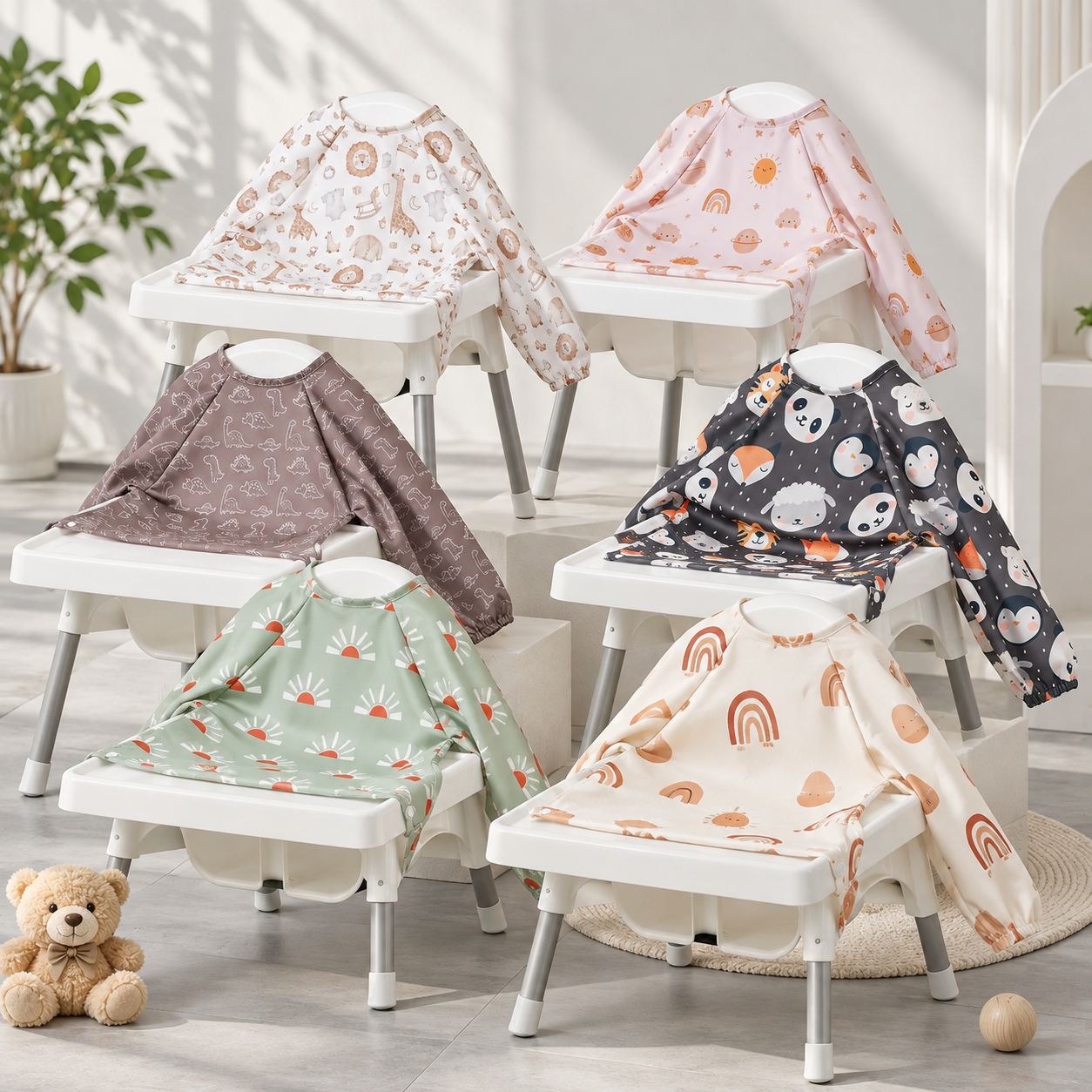 MessyFree –Vanntett og praktisk – babyforkle med lange ermer