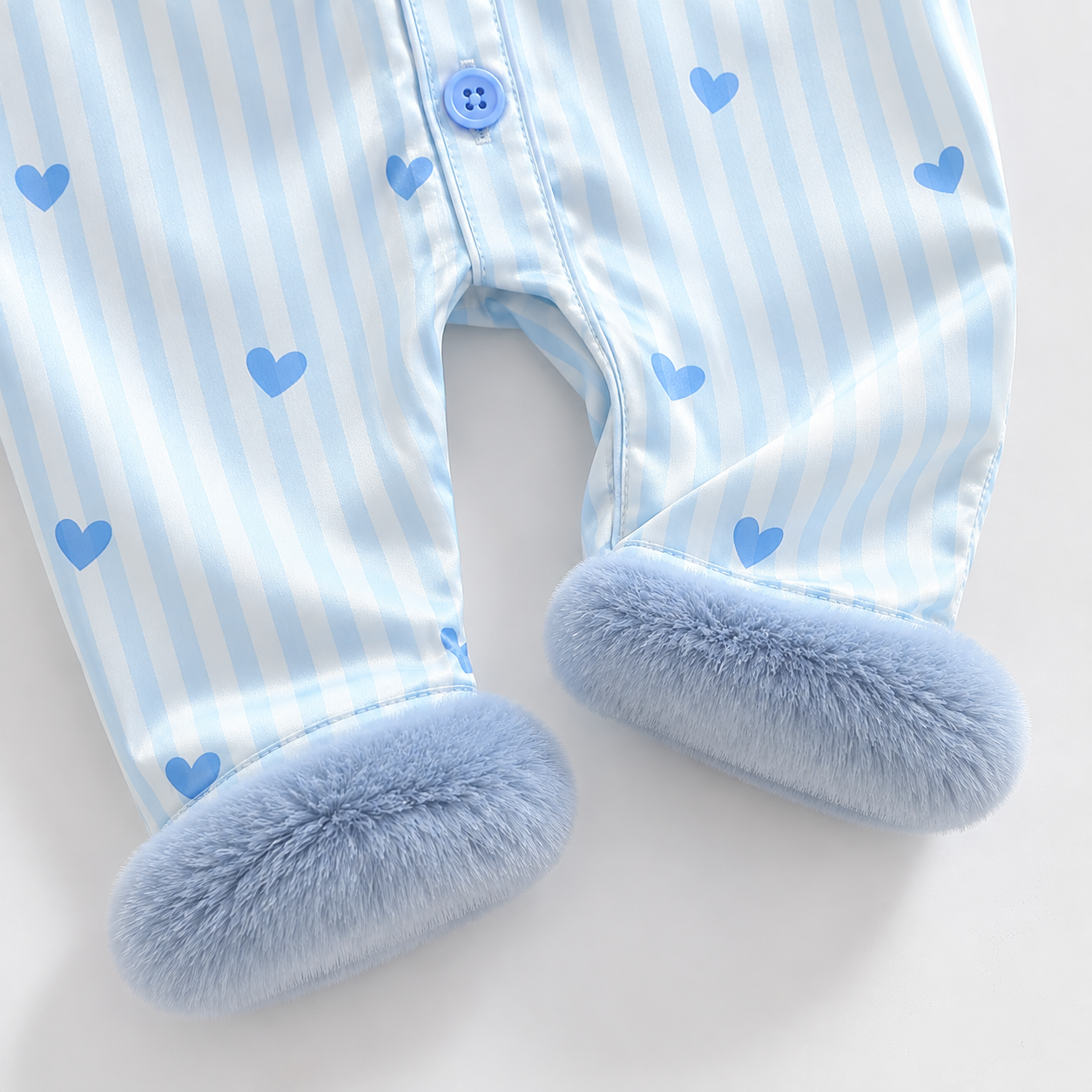 TinyLove – Myk og varm – babyjumpsuit med hjerteprint og plysjdetaljer