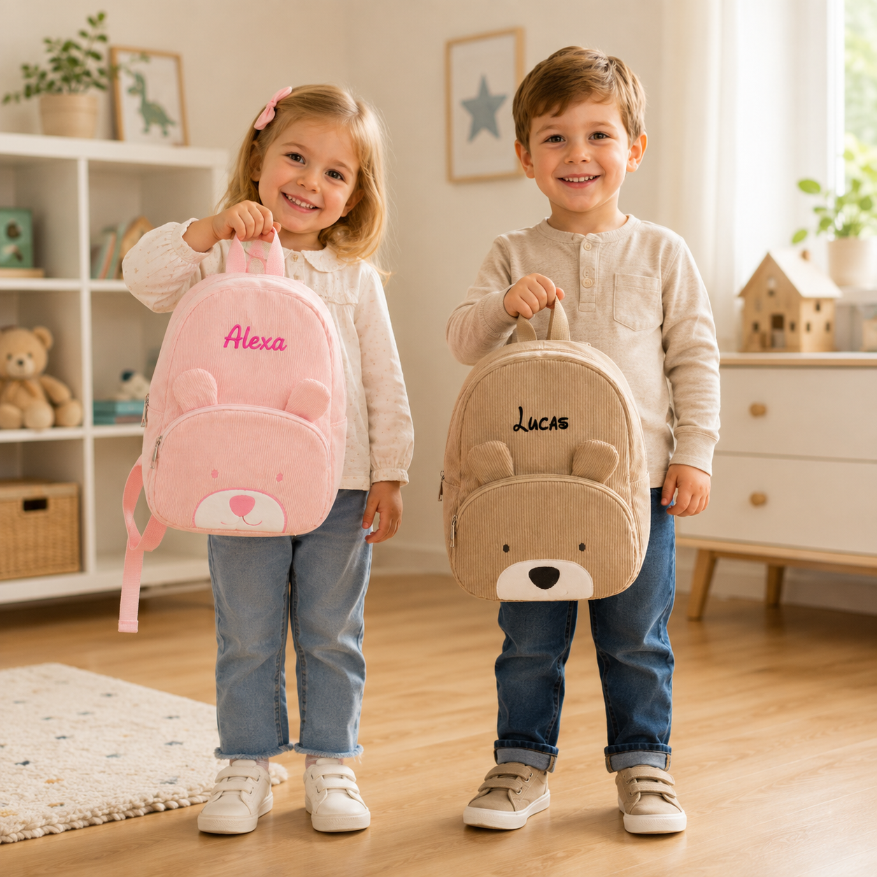 MyLittleBag – Personlig og søt – Personlig barnesekk med navn og dyremotiv