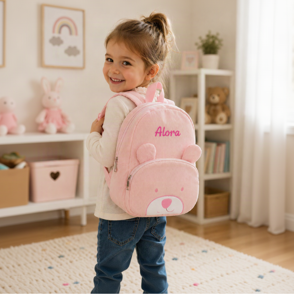 MyLittleBag – Personlig og søt – Personlig barnesekk med navn og dyremotiv