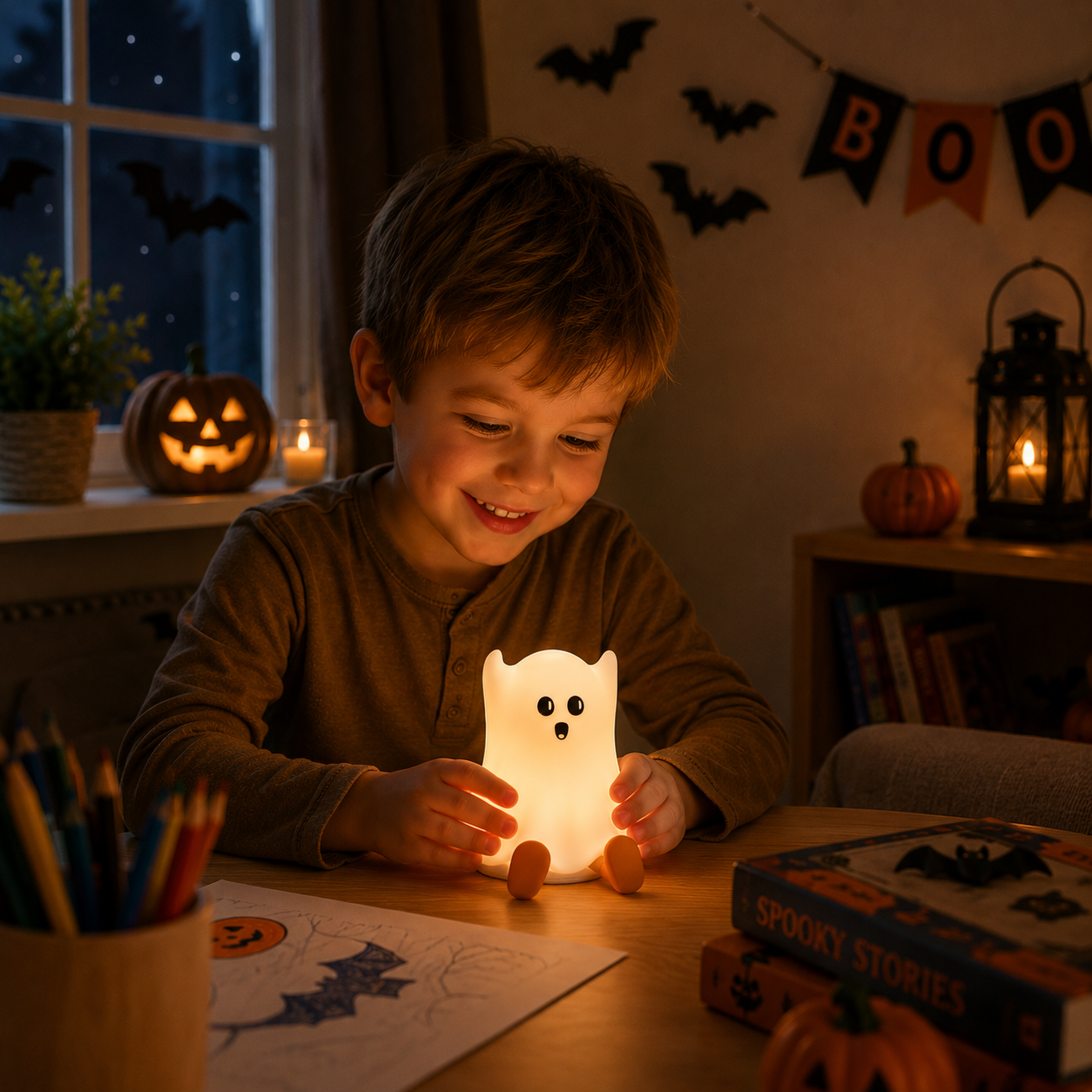 SpookyLamp – Søt og stemningsfull – Halloween-nattlampe