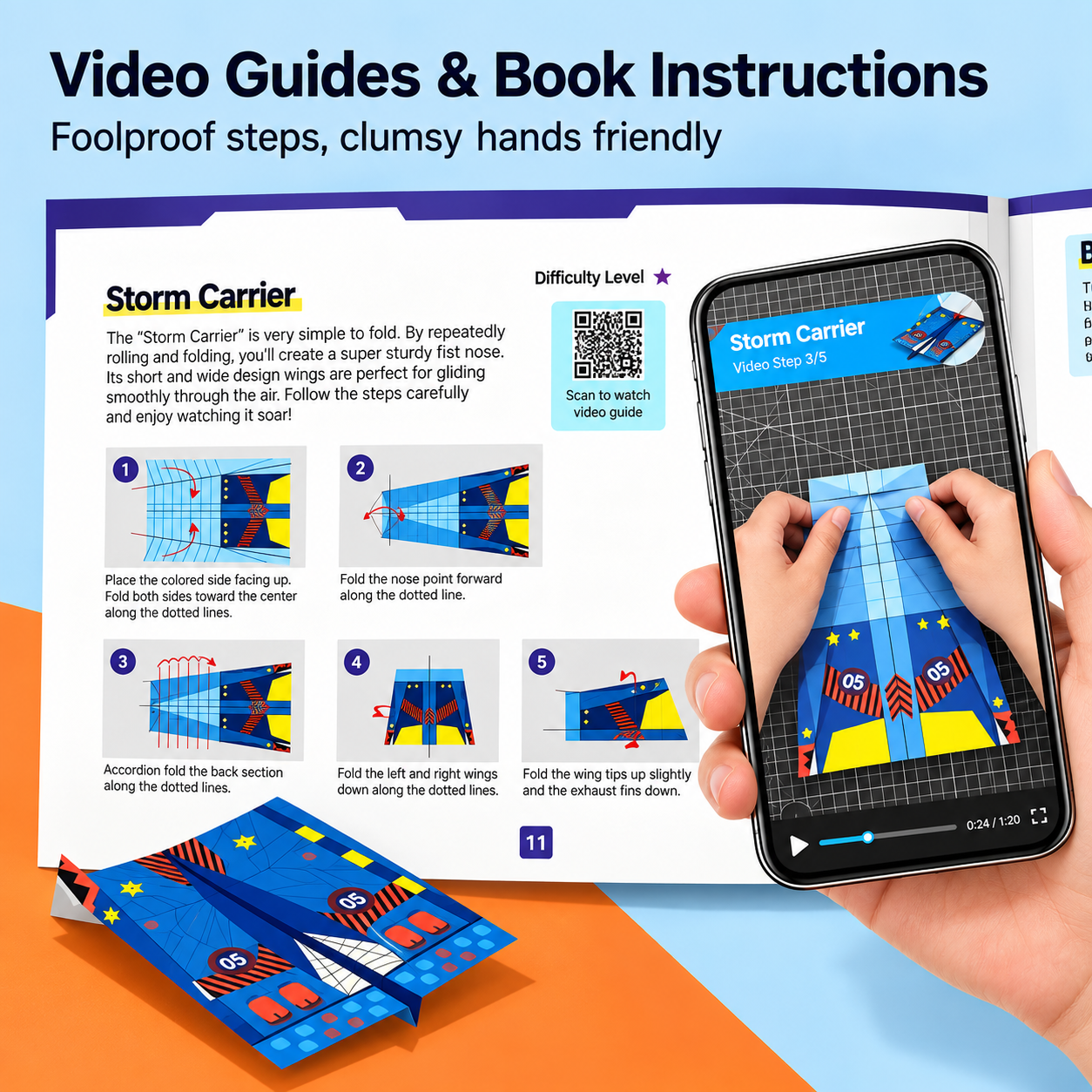 PaperFly – Kreativt og lærerikt – Origami-fly-sett
