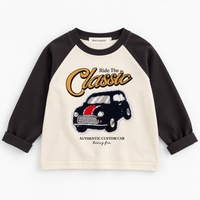 Thumbnail for LittleRetro – Kult og trendy – Langermet barne-T-skjorte med grafisk trykk
