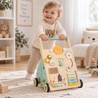 Thumbnail for WoodenSteps – Naturlig og lærerikt – Babyvogn i tre med lekeplater