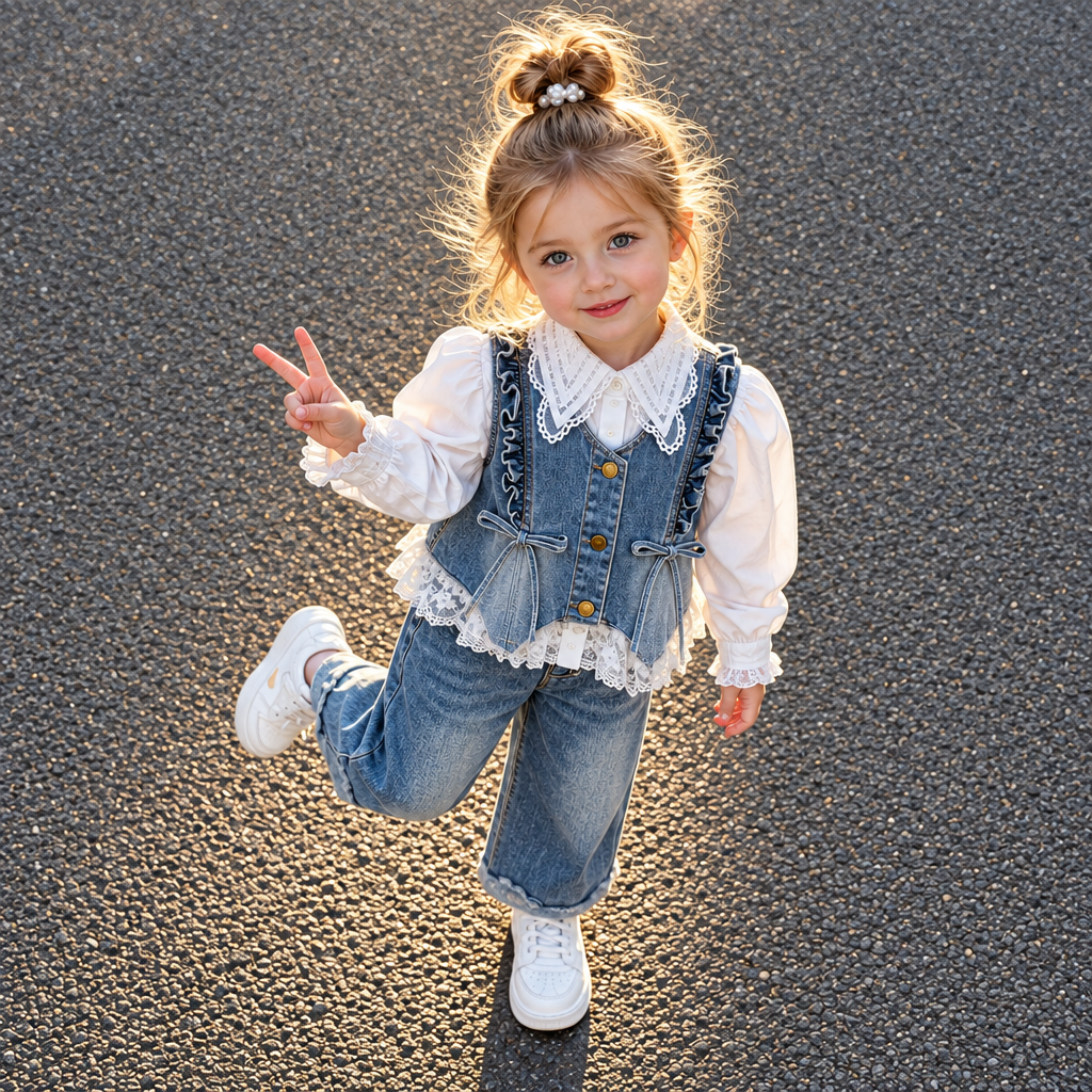 DenimBelle – Trendy og søtt – 3-delers barnesett i denim
