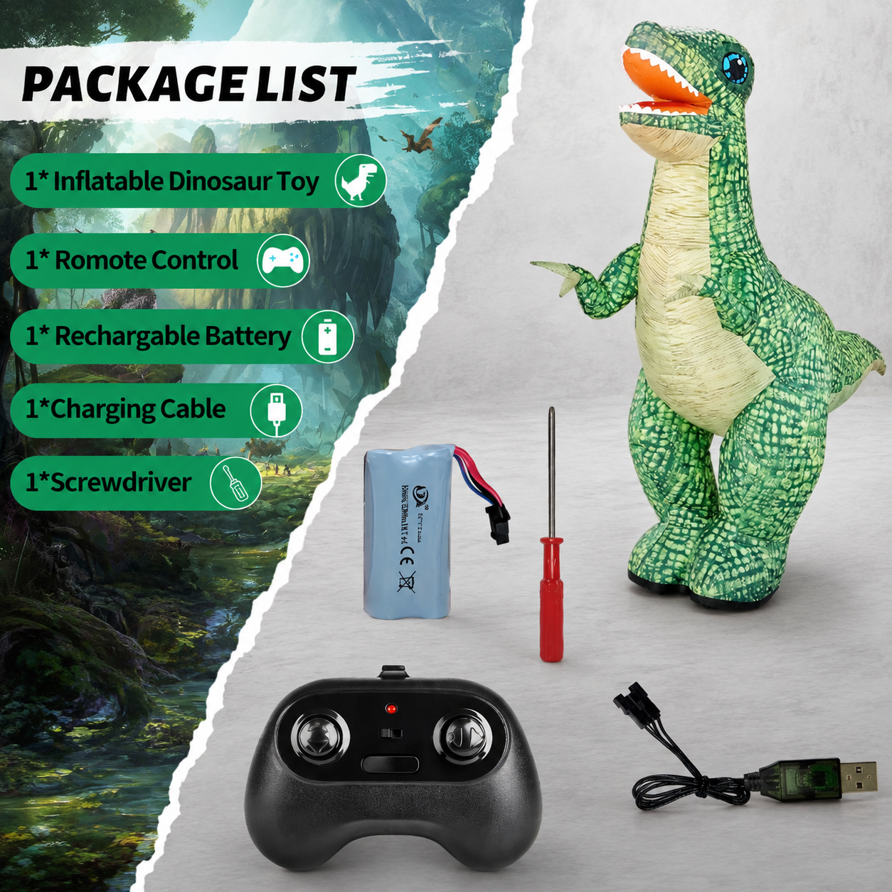 MegaDino – Eventyrlig og interaktiv – Oppblåsbar RC-dinosaur