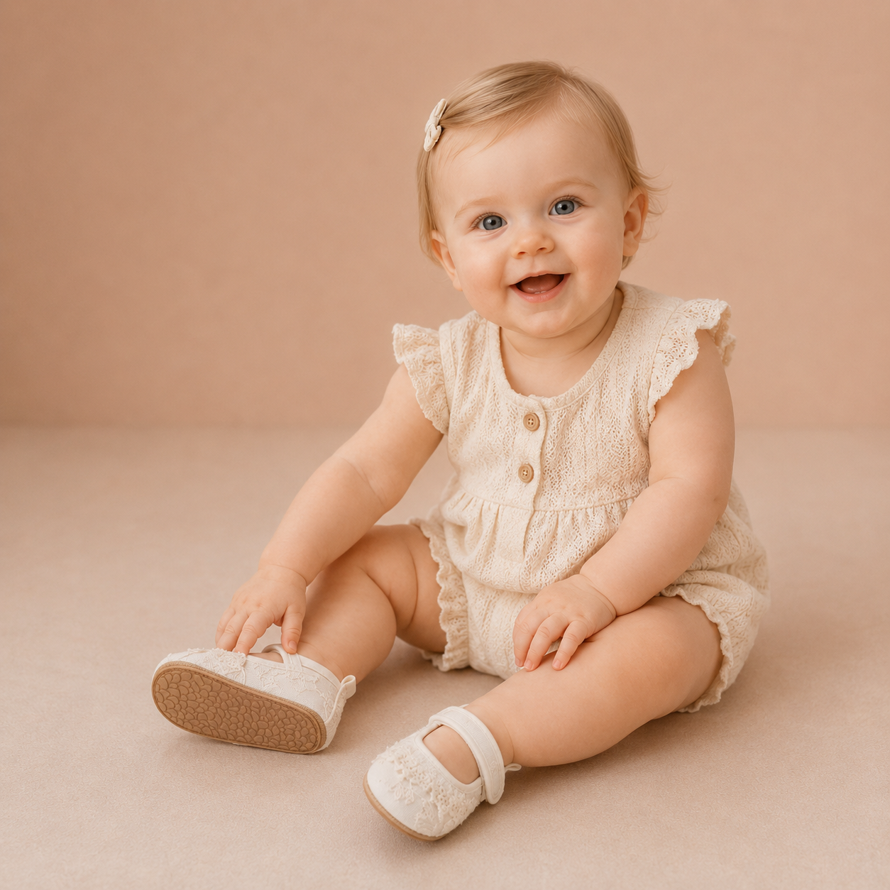 PrincessLace – Elegant og søtt – babysko med blonder og borrelås