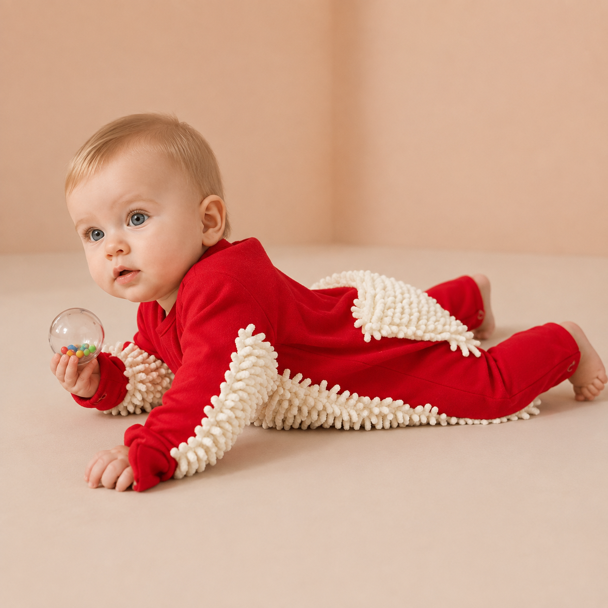 TinyCleaner – Myk og praktisk – babyjumpsuit til å krype og leke i