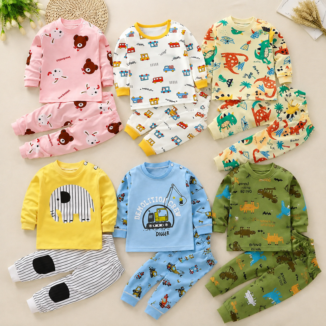 SleepBuddy – Mykt og behagelig – Pyjamasett for barn med lange ermer