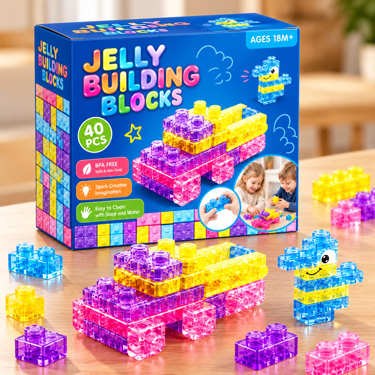 JellyBuild – Mykt & kreativt – Fleksible gelé-byggeklosser