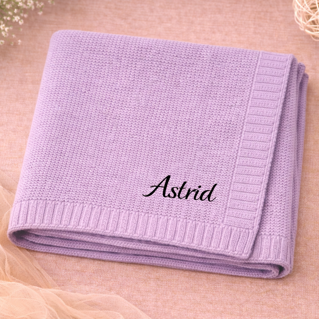 Personalized Baby Blanket – Myk og unik – Personlig brodert bomullsteppe