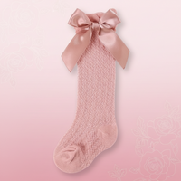 Thumbnail for LittleCharm – Myke og stilige – knestrømper med sløyfe til jenter